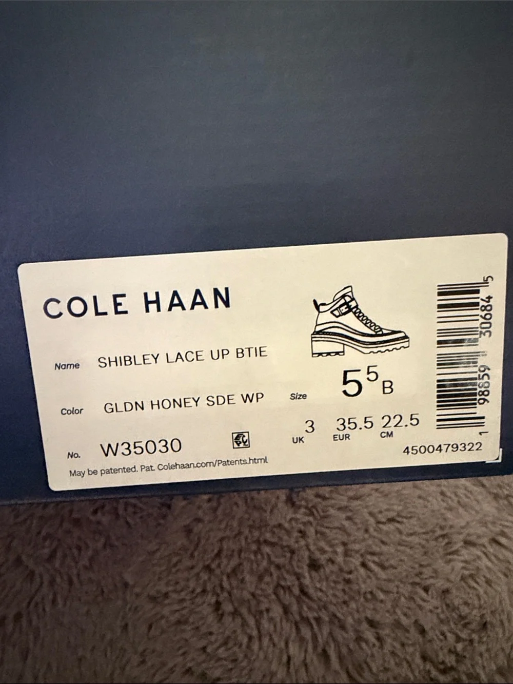 Cole Haan Shibley Waterproof Lace Up Booties in Golden Honey Suede (NWT) - Picture 14 of 15